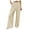 Beige, variant on Women Wide Leg Pants Elastic Waist Pants With Pockets Loose Harem Pants Cropped Pants