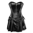thumbnail image 3 of Aayomet Plus Size Lingerie for Women Women Leather Look Hollow Out Clubwear Dress Siamese Underwear,Black XL, 3 of 5