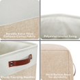 thumbnail image 4 of Cestas de almacenamiento DECOMOMO grandes de tela de 54,5 litros, paquete de 3 unidades, color beige/blanco, 4 of 7