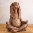 thumbnail image 3 of 4.7IN Meditation Rabbit Resin Statue - Zen Yoga Bunny Figurine for Home, Garden & Easter Decor (Wood-Look Finish), 3 of 6