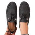 thumbnail image 4 of Women’s Leather Oxford Shoes Trendy Casual Loafers with Arch Support – Lightweight Non-Slip Casual Work Shoes Black 8.5(41), 4 of 9