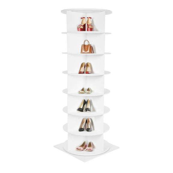 Large Capacity 360° Rotating Shoe Rack Tower with 7 Tiers, Freestanding Design, Space-Saving and  for Home Organization