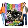 thumbnail image 1 of JoJo's Bizarre Adventure anti-pilling, suave, ligera, esponjosa y acogedora de lujo para hogar y cocina – Perfecta para niños y adultos,80X100cm, 1 of 6