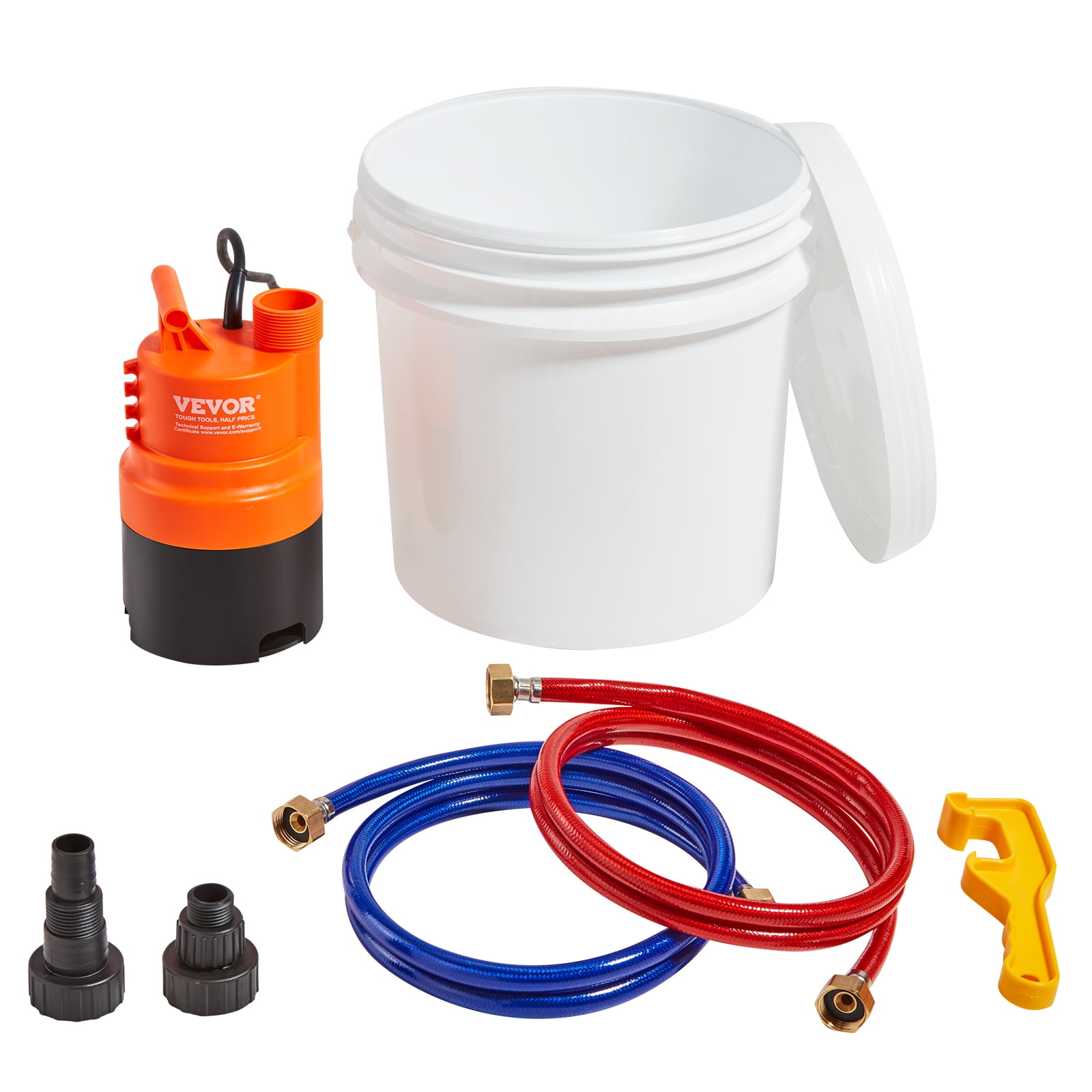 VEVOR Tankless Water Heater Flushing Kit, Includes Efficient Pump & 3.7 Gallon Pail & 2 Hoses, Wrench and Adapter for Quick Install, Easy to Start Water Heater Flush Descale Kit Anti-corrosion