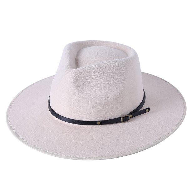 Sonducket Sombrero Fedora de ala ancha de lana para mujer, unisex, con ajuste ajustable, sombrero de moda para mujer, duradero a la moda Sombreros Beige
