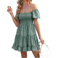 thumbnail image 2 of Summer Floral Print Women Square Neckline Ruffle Mini Dress, 2 of 6