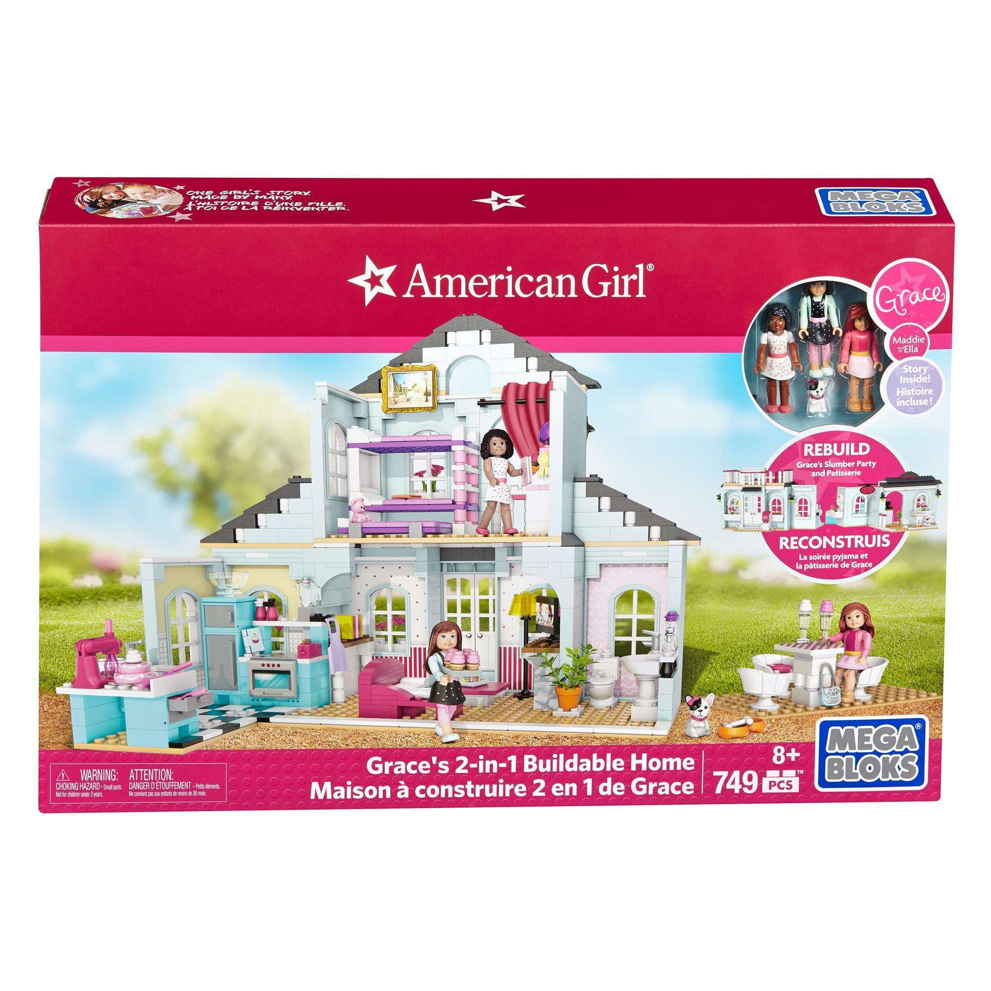 Mega Bloks 749 Pcs American Girl Grace 2in1 Buildable Home Party Doll House for sale online 