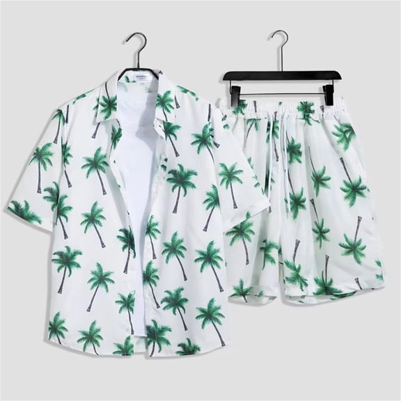 Vedolay Summer Short Sets Mens 2 Piece Outfits Short Sets Short Sleeve T Shirt and Shorts,D 3XL