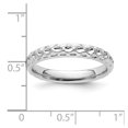 thumbnail image 2 of 925 Sterling Silver Polished Patterned Stackable Rhodium Ring Size 9 Stackable Ring for Women, 2 of 9