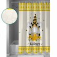 thumbnail image 2 of Shower Curtain Farm Honeybee Gnome Waterproof Shower Curtain Set with Hooks for Bathroom Showers,Stalls and Bathtubs,72x78In Daisy Flower Yellow Buffalo Plaid, 2 of 8
