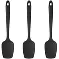 thumbnail image 1 of ULonbiaci Taste Silicone Spoon Spatula Set, 600oF High Heat Resistant BPALonbiaci Free Flexible Rubber Scraper, Cooking Mixing Baking Kitchen Utensils Set of 3 (Black), 1 of 7