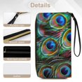 thumbnail image 5 of Womens Wallet Bifold Ladies Cluth Bag Wristlet Wrist Strap Long Purse Peacock Design, 5 of 6