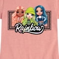 thumbnail image 3 of Rainbow High - Rainbow Checkered Frame - Toddler And Youth Girls Short Sleeve Graphic T-Shirt, 3 of 5