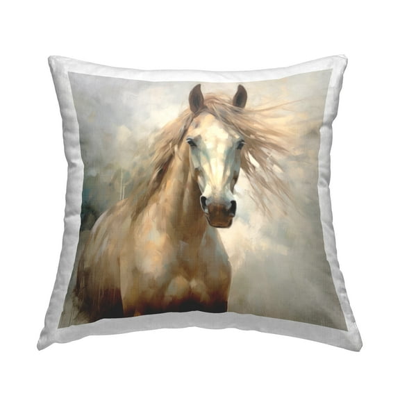 Stupell Industries Traditional Tan Horse Decorative Printed Throw Pillow Design by Irena Orlov
