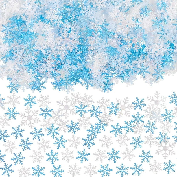 600Pcs White Snowflake Confetti - Winter Baby Shower Decorations,Christmas  Party Decorations,Winter Onederland 1st Birthday Girl Decorations,Winter  Wedding Birthday Party Table Snowflake Decorations