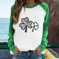 thumbnail image 2 of Luxalzxs Womens Casual Round Neck Color Block St. Patrick's Day Print Long Sleeve T-Shirt Top Sweatshirts, 2 of 5