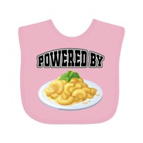 Inktastic Powered by Macaroni and Cheese Boys or Girls Baby Bib