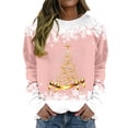 thumbnail image 1 of MSJUHEG Sweat à Capuche pour Femmes Col Rond Manches Longues Arbre de Noël Flocon de Neige Imprimé Sweat à Capuche pour Femmes Rose TG, 1 of 4
