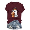 thumbnail image 3 of Wiyuqeen Halloween Shirts for Women Pumpkin Ghosts Short Sleeve Tops Thanksgiving Shirts Loose Fit T-shirts Casual Pumpkin Graphic Tees Crew Neck Festive Daily Wear, 3 of 7
