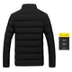 thumbnail image 3 of chaqueta masculina Chaqueta de invierno para hombre cuello alto abrigo con cremallera sólida ropa de abrigo ajustada informal para hombre JShteea El nuevo, 3 of 5