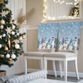 thumbnail image 3 of Christmas Snowman Chair Covers Set of 1 Cute Snowman Xmas Trees Snowflakes Sky Blue Chair Back Covers Stretch Removable Washable Slipcovers Protector for Dining Room Kitchen Party Decor, 3 of 5