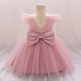 thumbnail image 5 of Toddler Mesh Tutu Dresses Ruffle Sleeve Multi-layer Tulle Flower Wedding Birthday Summer Baby Girls Dress 6M-3Y, 5 of 9