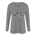 thumbnail image 4 of Aloohaidyvio Women's Long Sleeve Shirts Tops Fall Tunic Causal Fashion Round Neck Basic Tee, 4 of 4