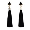 thumbnail image 1 of Women Triangular Long Tassel Earrings Female Rhinestone Fringe Bohemian Triangular Tassel Earrings Female Long Dangle Drop Earrings, 1 of 7