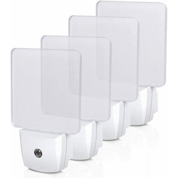 DEWENWILS LED Night Light with Dusk to Dawn Sensor Plug in Night Light for Bedroom Bathroom Kitchen Hallway Warm White 4-Pack
