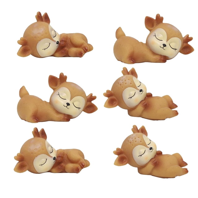 6x Adornos de cervatillo Figuras de ciervo 2x Style02 y 2x Style03 y 2x Style06