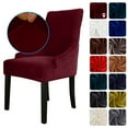thumbnail image 1 of Irfora Funda para silla Fundas de terciopelo para silla Fundas protectoras para silla de comedor suave lavable extraíble Rojo vino Irfora Funda de silla, 1 of 7