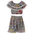 thumbnail image 3 of Little Girl Girls 2 Pieces Pant Set Floral Casual Summer Birthday Outfit Yellow 4 JKS 2131 BNY Corner, 3 of 4