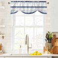 thumbnail image 4 of Marine Life Tie Up Valances Curtain, Adjustable Kitchen Ocean Coral Shell Starfish Blue Stripe Valances for Windows Decor, Rod Pocket Short Curtains Set for Bedroom/Bathroom, 42"x12", 4 of 9