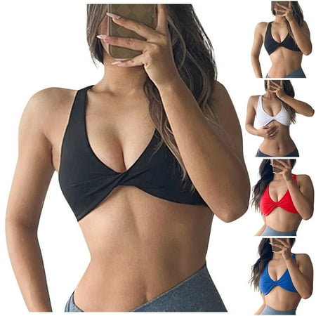 Comfortable Strapless Bra  Workout Sports Bras for Women  Exercise Bras for Women  Women s Workout Sports Bras Fitness Backless Padded Sienna Low Impact Bra Yoga Crop Tank Top  White  S