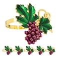 thumbnail image 1 of GOOHOCHY 6 uds. Servilleteros de uva morada para decoración de mesa navideña de boda, servilleteros para restaurantes occidentales, servilleteros de fruta morada falsa, 1 of 7