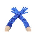 thumbnail image 1 of INSPIRAR CHIC Guantes extra largos de satén para mujer, longitud del brazo, dedos completos, guantes de noche de los años 1920 para fiestas de baile, azul, talla única, 1 of 6