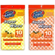 Spic And Span All Purpose Reusable Super Cloth Wipes, Orange and Lemon Scented 6-Packs of 10 each (60 Reusable Cloth Wipes)