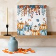 thumbnail image 3 of Ships Next Day Canvas Wall Art 16"x16", Orange Blue Fall Wood Framed Canvas Print Painting, Thanksgiving Botanical Pumpkins Ready to Hang Picture Wall Decor for Home Bedroom Kitchen Office, 3 of 9