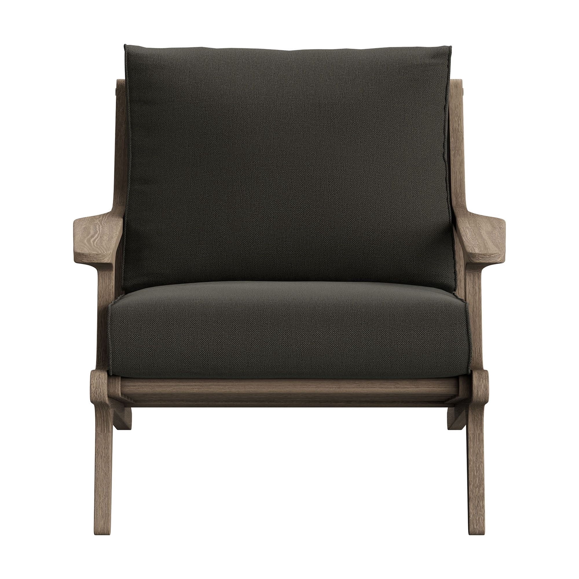 Saratoga Outdoor Teak Wood Armchair in Weathered Gray Flint