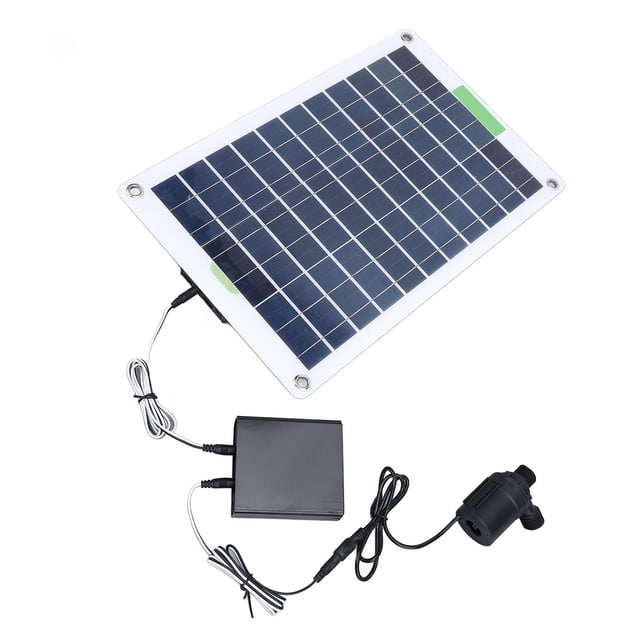 Solar Water Pump, Monocrystalline Silicon 100W Professional Solar Powered Water Fountain Pump with Energy Storage Box for Swimming Pool