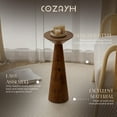 thumbnail image 2 of COZAYH Pedestal Tall Round Table for Living Rooms or Bedrooms, Walnut, Set of 2, 2 of 10