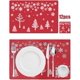 thumbnail image 1 of 12pcs Christmas Placemat, Christmas Doilies, Decorative Doilies, Dining Table Mat, Red Noel Placemat, Rectangular Pvc Placemat, 1 of 5