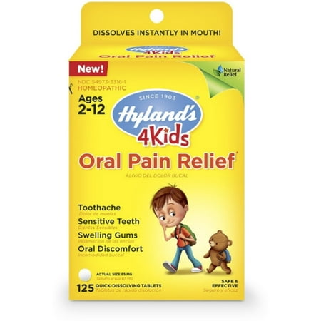 4 Pack - Hyland's 4 Kids Oral Pain Relief Tablets, 125 ea