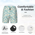 thumbnail image 5 of Lsque Mens Swim Trunks Daisy Floral A Pattern - Bathing Suit Compression Liner - Beach Swim Shorts Swimwear - (S-3XL) - Stretch Quick Dry -Small, 5 of 9