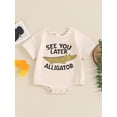 thumbnail image 5 of Aojekbee Baby Boys Girls Romper Short Sleeve Round Neck Crocodile Print Bodysuit Infant Twin Matching Outfits, 5 of 10