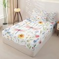 thumbnail image 2 of Homewish Spring Garden Floral Zipper Full Size Comforter Sets with Fitted Sheet and 2 Pillowcases,Girls Flower Dragonfly Zipper Bedding Set,Pink Reversible,4 Pieces, 2 of 7