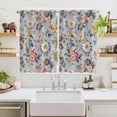 thumbnail image 2 of Vintage Spring Floral Kitchen Curtains Window Panels, Farmhouse Flowers Blue Vintage Insulated Window Treatment Curtain, Grommet Curtains for Bedroom/Living Room/Bathroom, 2 Piece 52"Wx63"L, 2 of 8