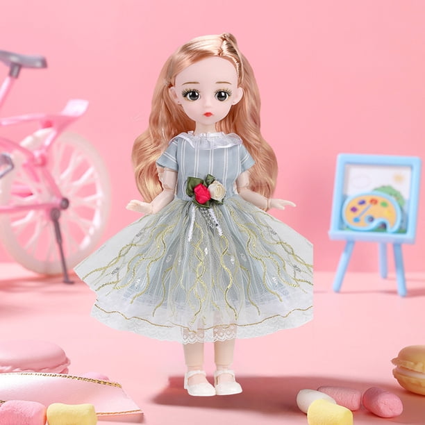 Puntoco Caja de regalo para muñecas de 12 pulgadas y 30 cm, regalo para la casa de juegos de los niños, juguetes para niñas, falda linda, cabello largo, ojos grandes, hermosa muñeca, regalo de cum