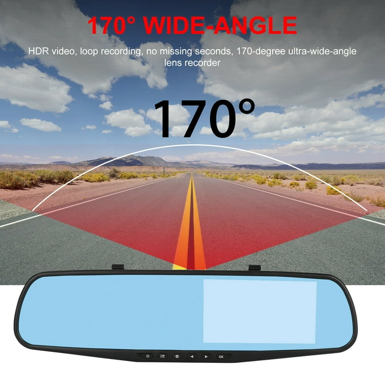 Armor All 720P HD Rearview Mirror Dash and Backup Camera, 4.3 Inch LCD  Screen, Instant Motion Direction/Field Of View, 16GB Storage Card Included  