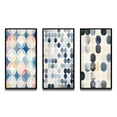 thumbnail image 2 of Designart "Circular Retro Watercolor Indigo Secrets V" Modern Geometric Framed Wall Art Set Of 3 - Blue Abstract Frame Canvas Set For Living Room Decor, 2 of 6